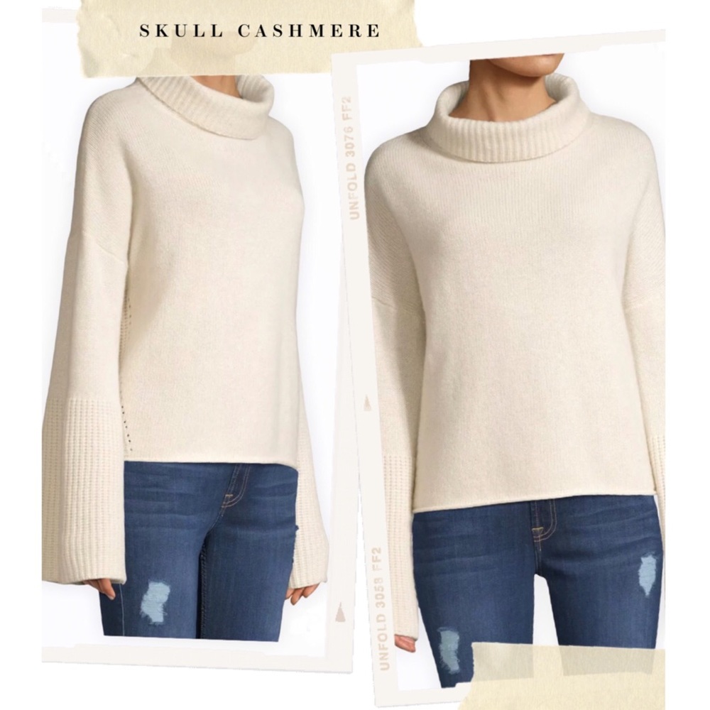SKULL CASHMERE Lulu Bell Sleeve Cashmere Turtleneck Sweater